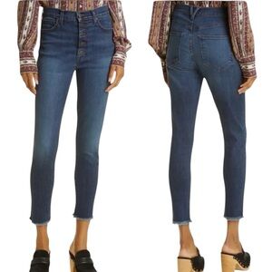 New Veronica Beard Debbie Ankle Skinny High Rise Raw Hem Jeans in Laguna Wash